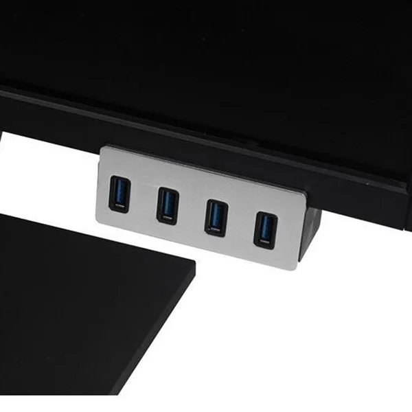 USB 3,0 зажим Hub премиум алюминиевые 4-портовый концентратор Регулируемая скоба для крепления Для iMAC тонкий Unibody все-в-одном для рабочего стола или любом ПК