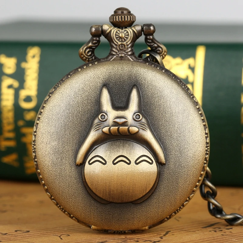 Бронзовые кварцевые карманные часы Totoro с цепочкой мой сосед подвеска Тоторо
