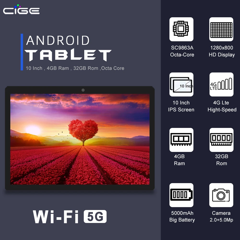 PROD 1005002982880760 CIGE Cheap 10 Inch Tablet PC Android 9.0 4g Lte
Phone Call Wifi Games Computer childrens Tablets With Russian Keyboard