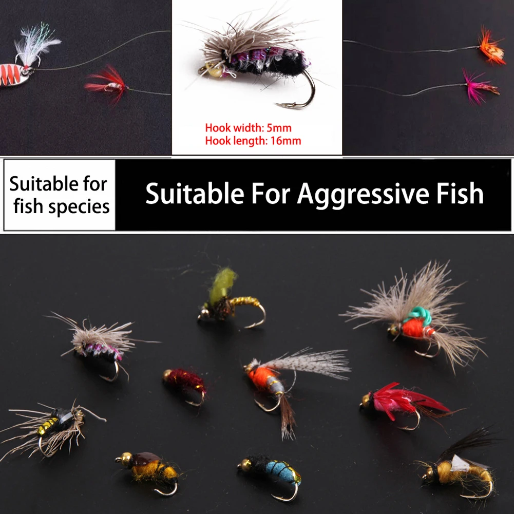 40 шт. набор рыболовных приманок искусственный перо моделирование моль летающее насекомое приманка Зима Открытый рыболовные аксессуары
