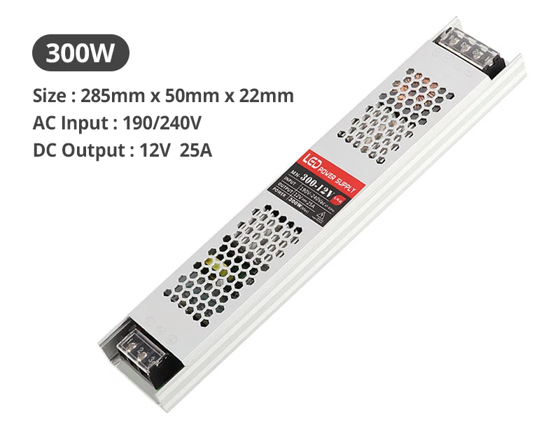 Ультра тонкий 12V трансформатор источник питания 100W 200W 300W светодиодный адаптер для светодиодных лент светильник