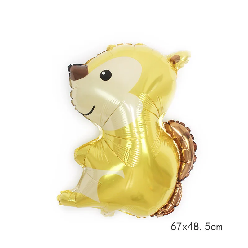 squirrel 1 шт. большой джунгли Ежик лиса енот воздушные шары мультфильм воздушный шар из фольги в виде животного день рождения для вечеринки в стиле сафари Декор детские игрушки - Цвет: squirrel