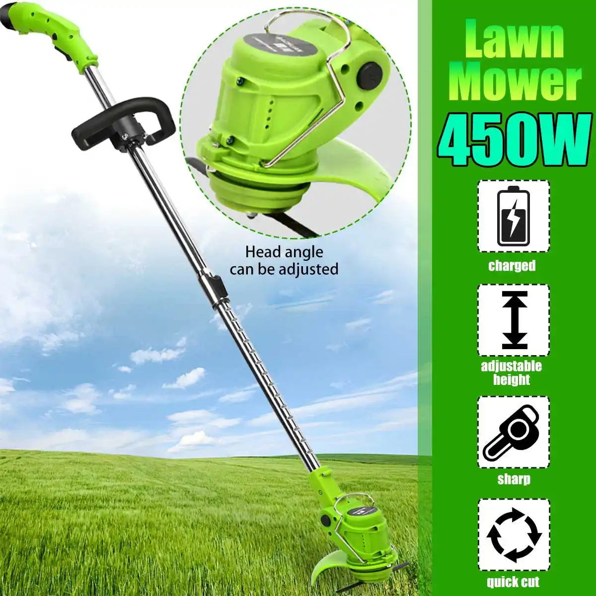 Electric lawn Mower Irrigation Lawn Mower Rechargeable Lithium Battery
