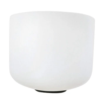 

8 Inch 432Hz Singing Bowl Perfect Sound Note E Solar Plexus Chakra Frosted Quartz Crystal Meditation with Rubber Ring