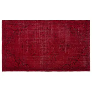 

Handmade Red Vintage Overdyed Turkish Area Rug 170x287 Cm-5'7''X9'5''