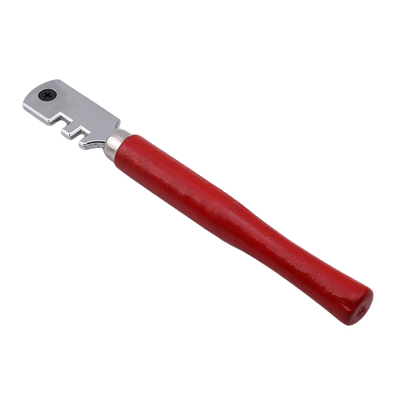 Multifunctional Portable Six-wheel Glass Cutter High-strength Roller Mahogany Round Flat Handle Glass Knife Craft Cutting Tool