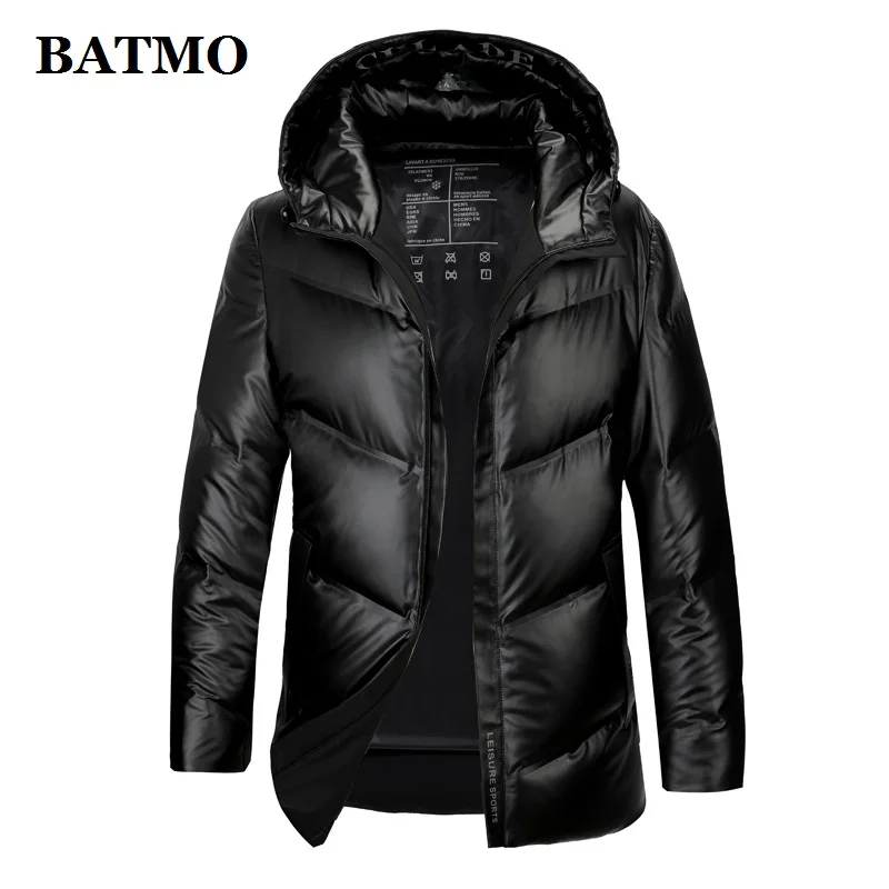 BATMO 90% белый утиный пух куртки с капюшоном для мужчин мужские зимние пуховики