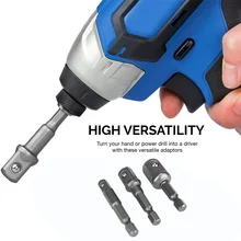 

3pcs 1/4" 3/8" 1/2" Driver Adapter Hex Wrench Extension Drill Bits Socket Adapter Power Extension Bit Set for Drills Nut Driver