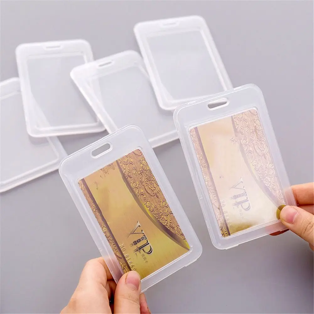 Cover Wallet Badge-Holder Bank Storage-Case Card-Protector Transparent Lot PVC 2pcs