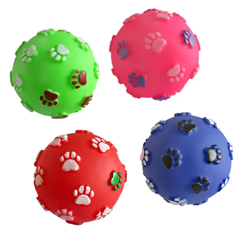 작은 개용 고무 씹는 강아지 공 장난감, 강아지 물건, 반려동물 브린케도 카초로, 직경 6cm, 1 개 4