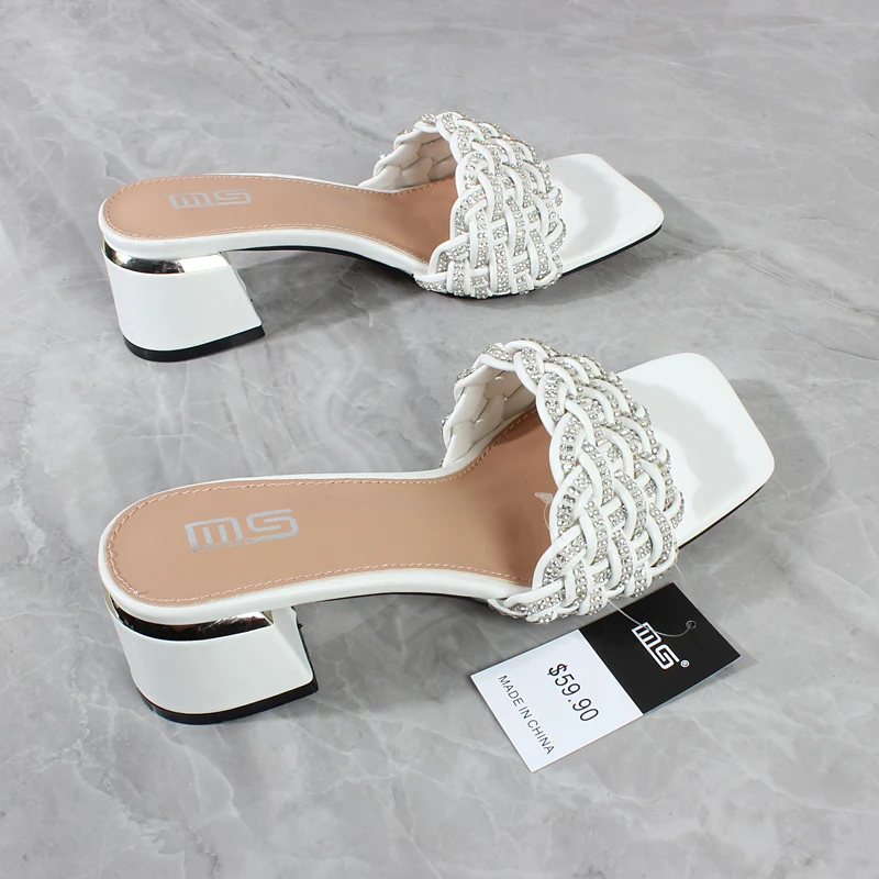 Scarpe da donna Moda Estate Nuova punta quadrata Punta aperta