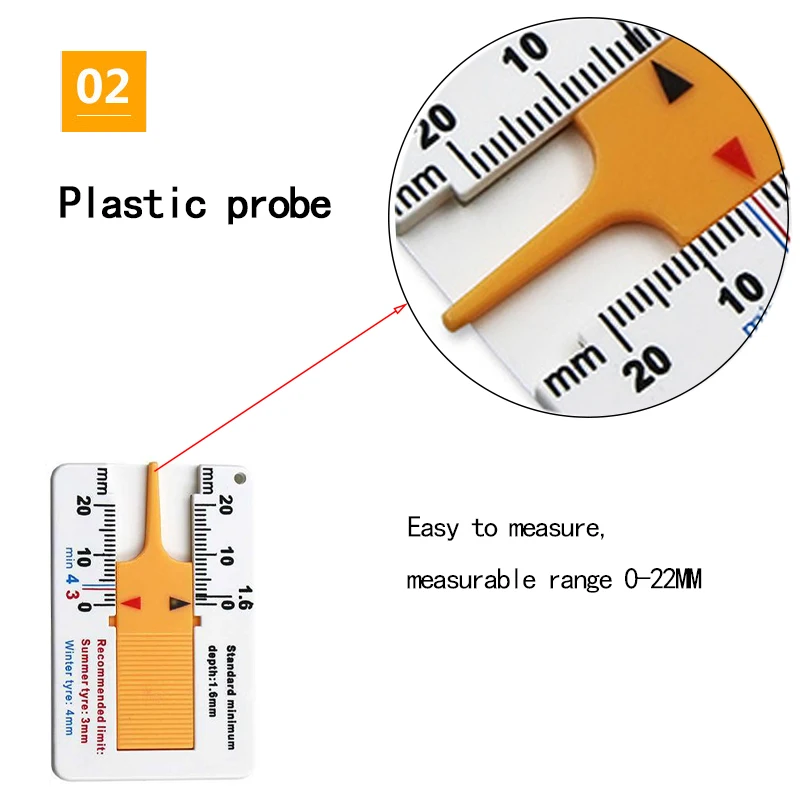 Автомобильный измеритель глубины протектора для шин, штангенциркуль для автомобиля, мотоцикла, прицепа, прицепа, инструмент для ремонта