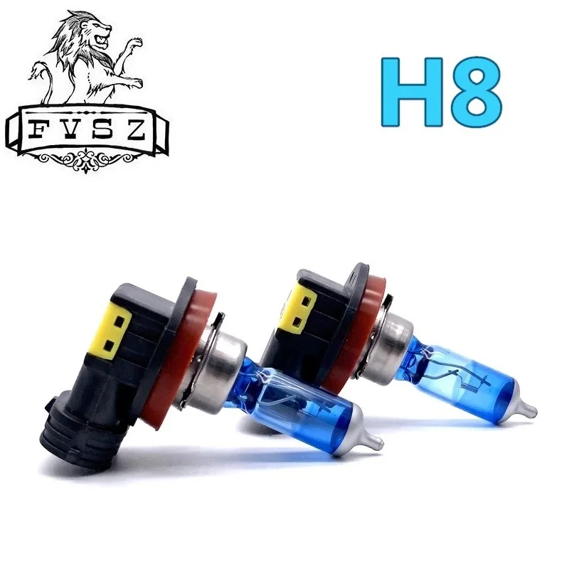 

2Pcs H8 55W cool blue Car headlamp lighting bulbs PGJ19-1 12v white light short material automobile halogen bulbs