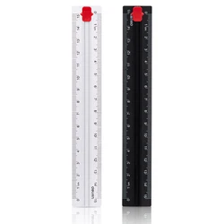 Règle en alliage d'aluminium de 15cm, curseur de marqueur de couleur pour le dessin, règle de mesure, papeterie fournitures scolaires de bureau pour étudiants A6429 