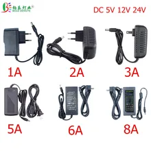 Adaptador de corriente LED cc 5V 12V 24V, transformador de iluminación CA 110V/220V a CC, fuente de alimentación conmutada 5,5mm * 2,1 ~ 2,5mm, conector macho