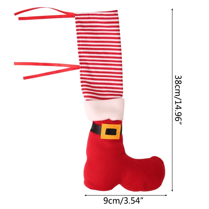 

Christmas Chair Foot Socks Table Legs Cover Stocking Santa Boots Home Decoration 634E
