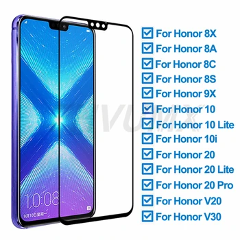 Перейти на Алиэкспресс и купить 9D Защитное стекло для Huawei Honor 8X 8A 8C 8S 9X Защита экрана для Honor 10 Lite 20 Pro 10i V20 V30 пленка из закаленного стекла
