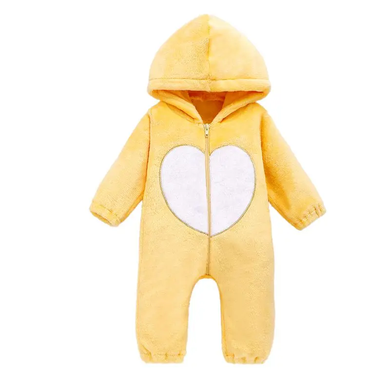 

Autumn Infant Baby Boys Girls Long Sleeve Heart Print Hoodie Rompers Kids Jumpsuit