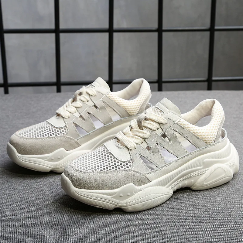 

Hollow Out Sandals Woman 2019 Motion Dad Shoes Noodles Ventilation Woman Joker Leisure Time Women's Shoes Tide