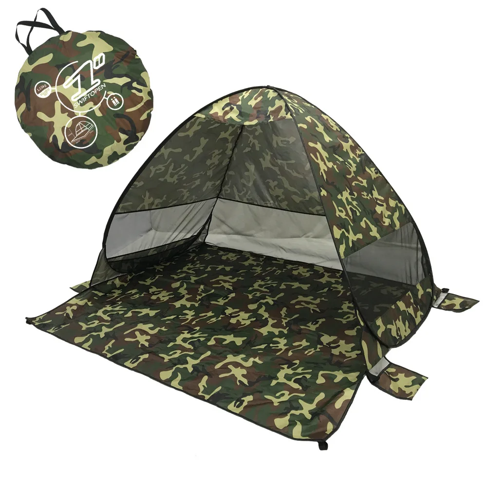 Camouflage Пляжная палатка полностью автоматическая 2 секундная скорость Пляжный Тент Палатка для семьи палатки для отдыха на природе палатки сверхлегкие свободные палатки - Цвет: Camouflage