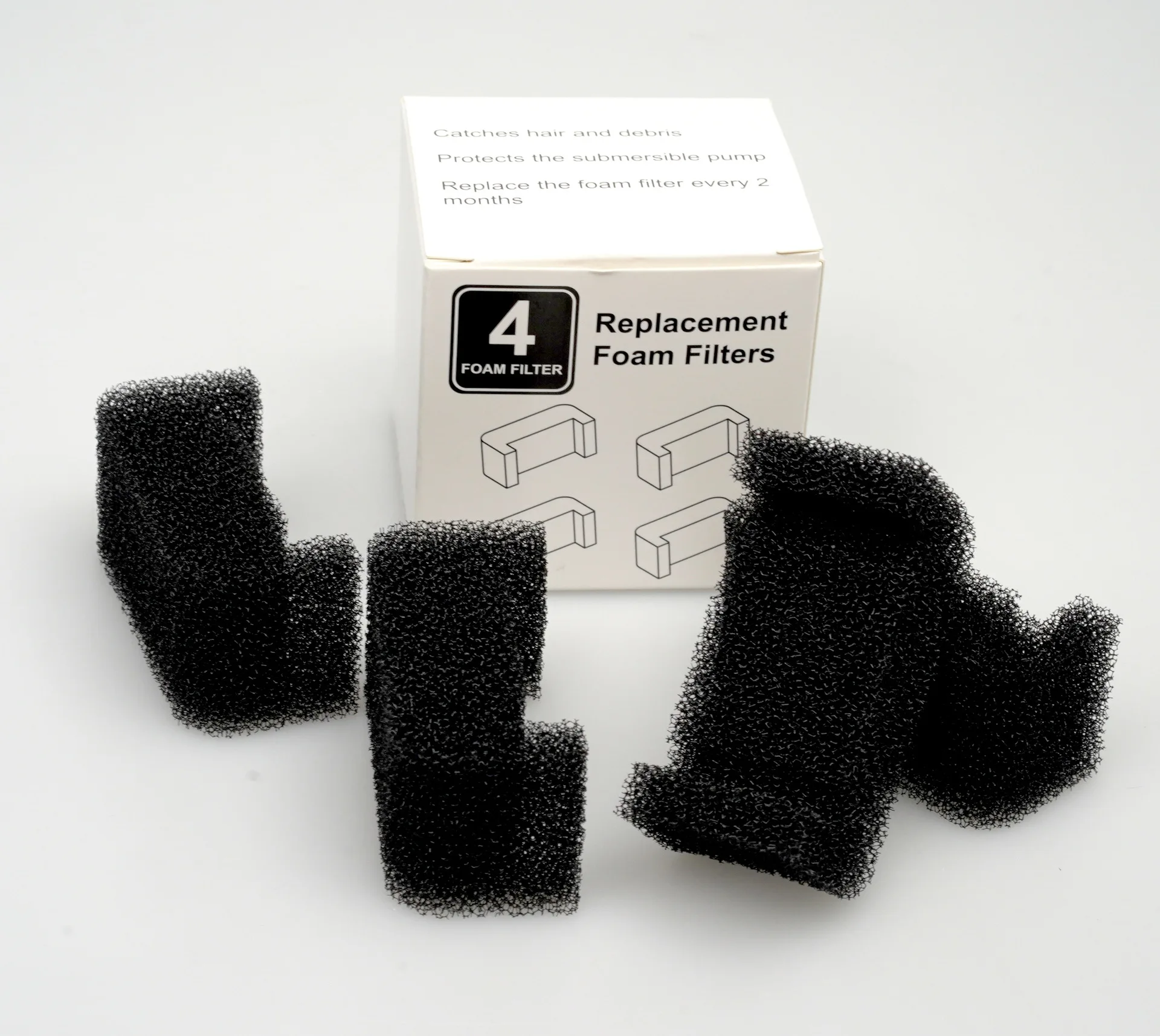 Filtres éPonges, Filtres éPonges au Charbon de Remplacement 4PCS