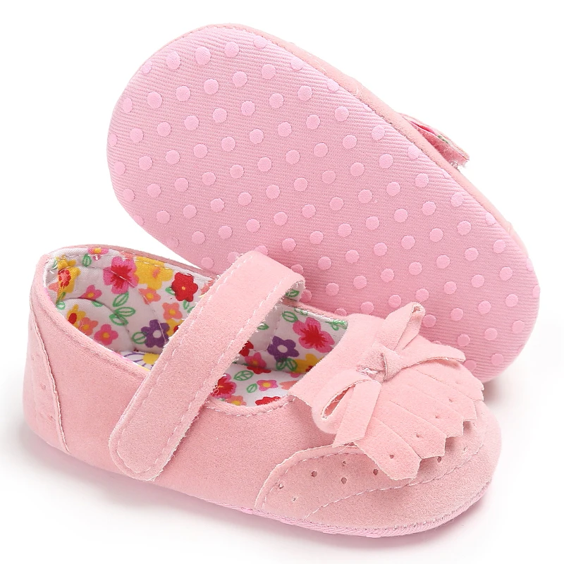 Обувь для маленьких девочек; обувь принцессы в китайском стиле с хлопковой подошвой бантик с кисточкой От 0 до 2 лет; модельные туфли для маленьких девочек; обувь для малышей