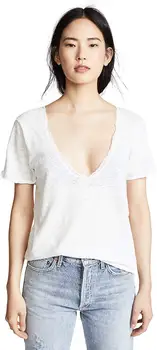 

ZLLC161 Womens Saturday Linen Crochet Trim T-Shirt