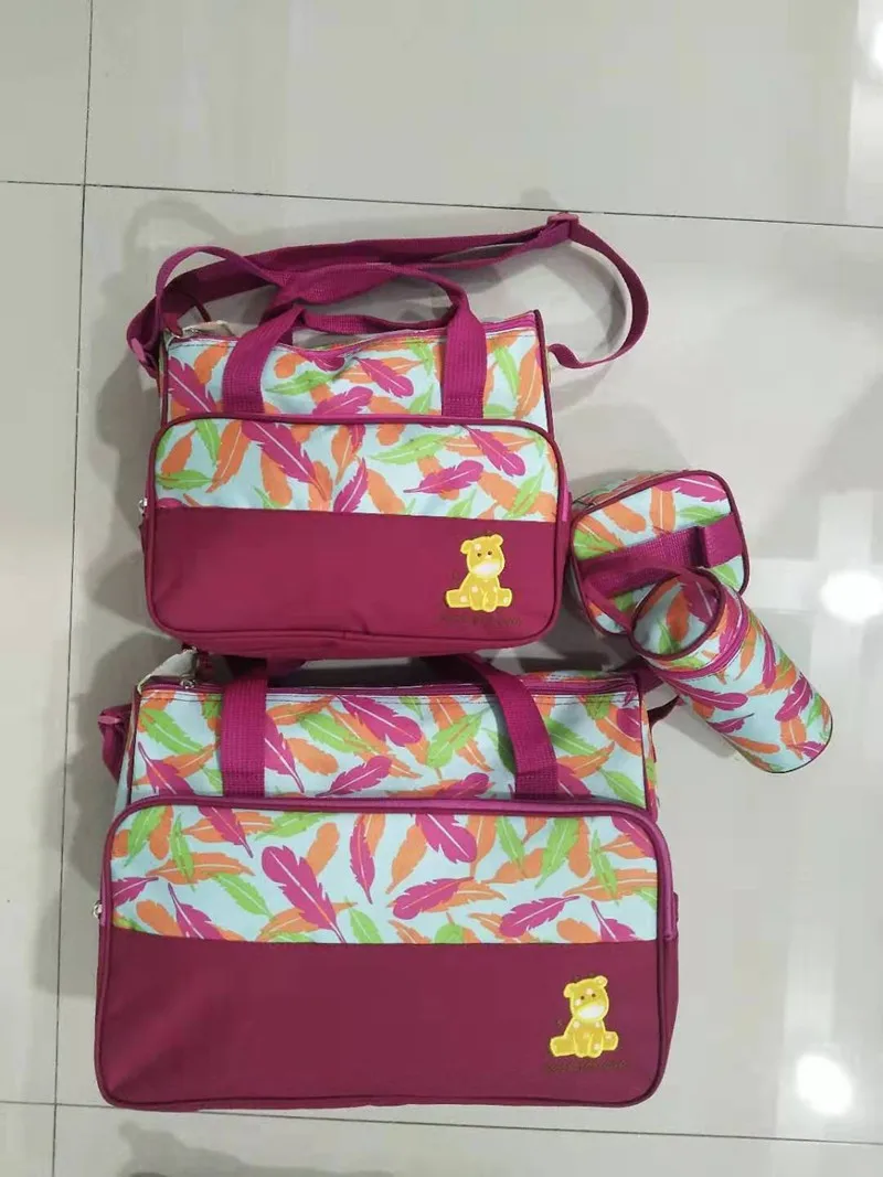 MOTOHOOD 3928.517CM 5pcs Baby Diaper Bag Suits For Mom Maternity Bag Baby Bottle Holder Mother Mommy Bag For Stroller  (4)