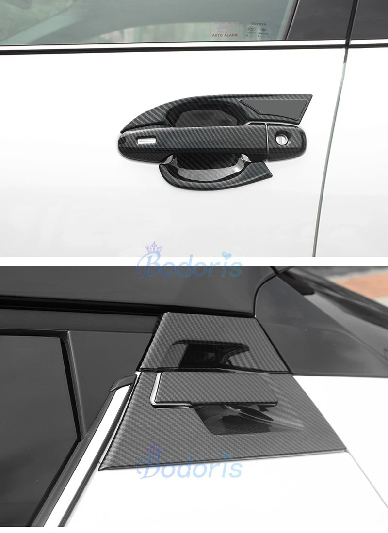 

For Toyota C-HR CHR 2016 2017 2018 2019-2021 Carbon Fiber Color Door Handle Cover Bowl Insert Trim Panel Car Styling Accessories