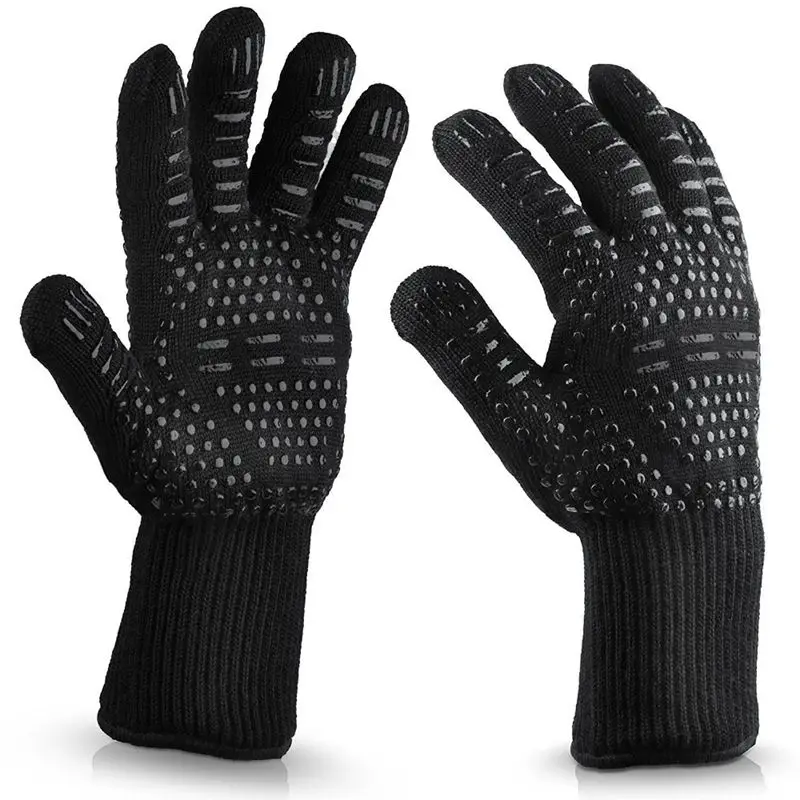 1 пара силиконовая перчатка для микроволновки перчатки для барбекю Кухонные принадлежности барбекю защитные рабочие перчатки термостойкие 932F толстый силикон