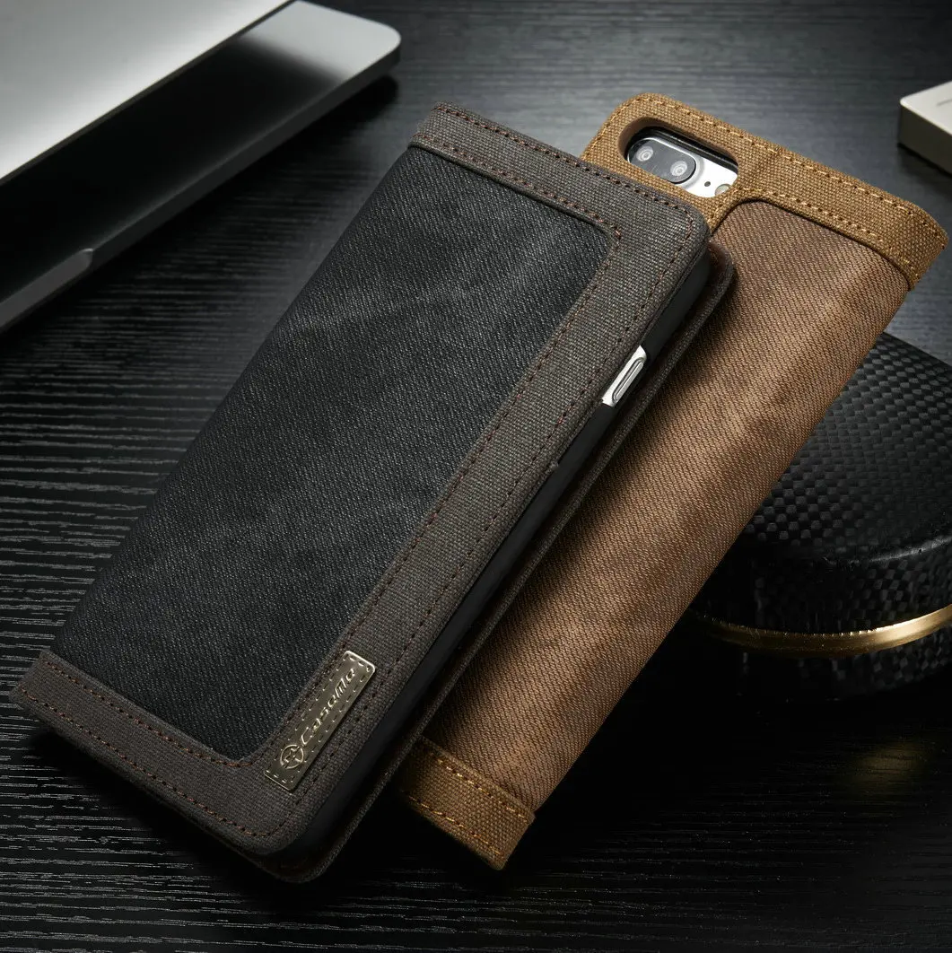 Роскошный Магнитный кожаный чехол из джинсовой ткани для IPhone 11Pro X SE 5S 6S 7 8 Plus XS 11 Pro Max XR, флип-кошелек, чехол-подставка для телефона, чехол для карт