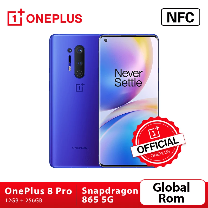 Global Rom Oneplus 8 Pro 5G Smartphone Snapdragon 865 12GB 256GB 6.87'' 120Hz Fluid Screen 48MP Quad Cams 30W Wireless Charging