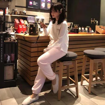 

Feier 2019 New Women Warm Pants Women Winter Fashion Coral Velvet Bottom Trousers Loose Sleeping Pants