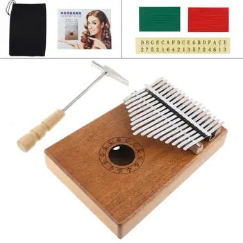 

Thumb Piano 17 Key Marimba Wood Kalimba African Thumb Piano Finger Percussion Keyboard Music Instruments Kids