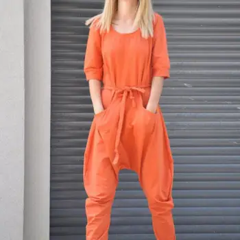 

Loose Jumpsuits Women's 2020 Rompers Spring Summer New Women's Solid Color Casual Jumpsuits For Women Plus Size