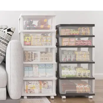 

Multi-storey Kitchen Bathroom Plastic Drawer Shelf Toy Finishing Snack Storage Box Transparent Cabinet Clothes Box