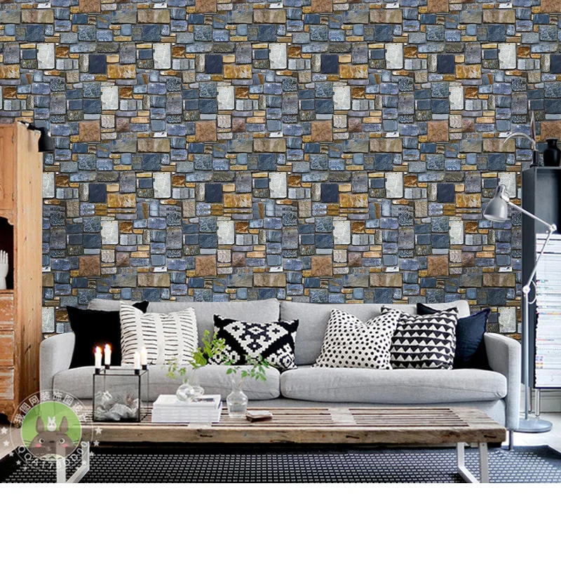 

Stone Brick Wall Paper 45cmx10Meter Wide Living Room Bedroom Cabinet Dining Room Dress-up Adhesive Wall Sticker