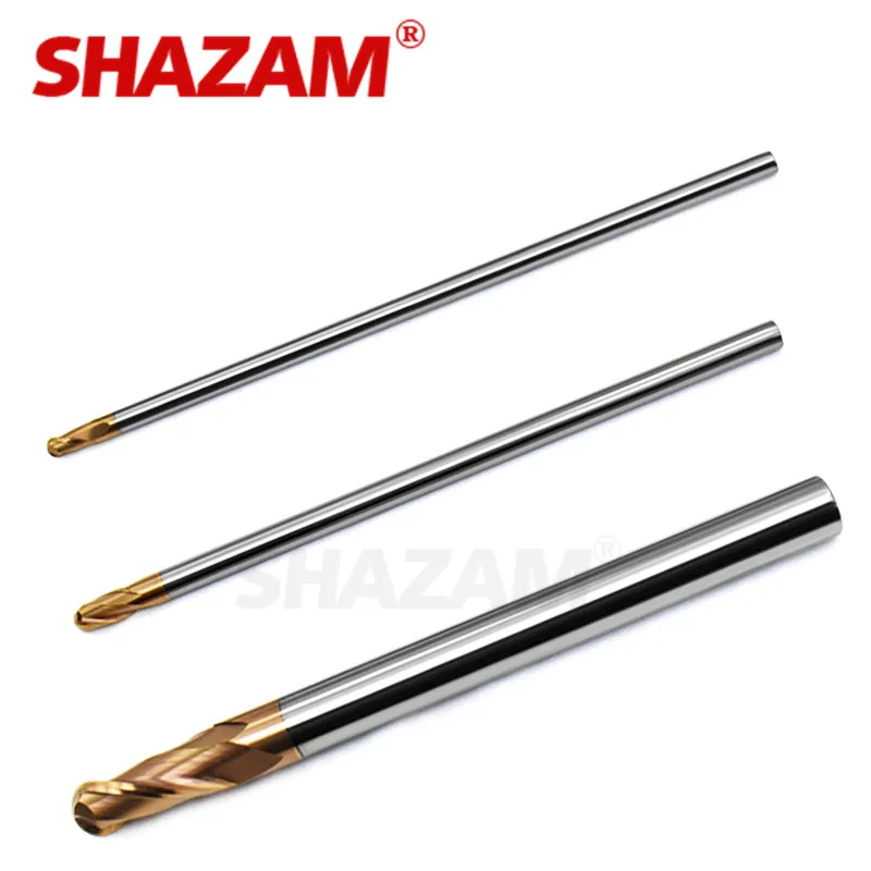 Milling Cutter Alloy Coating Tungsten Steel Tool 100L Hrc55 Lengthening Ball Nose Endmills SHAZAMTop Milling Cutter Endmill