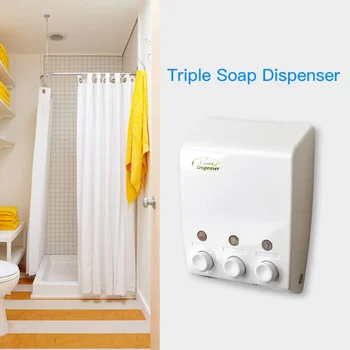 

Plastic Soap Dispenser 400ml*3 Wall Shampoo Shower Gel Liquid Soap Dispenser Liquid Soap Container Accessories Bathroom Washroom