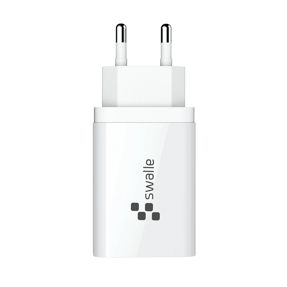 Swalle USB quick charge 3,0 5V 2.4A для Iphone 7 8 EU Plug, быстрое зарядное устройство для мобильного телефона, зарядка для Iphone Samsug s8 s9 huawei - Тип штекера: EU White