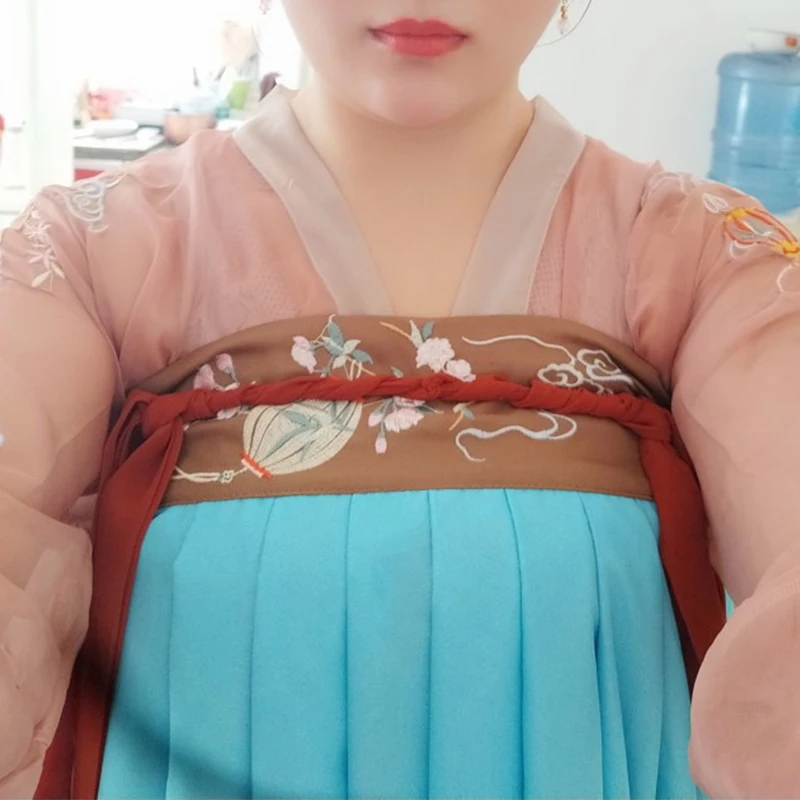 Традиционные танцевальные костюмы Hanfu для женщин с вышивкой, праздничный наряд, народное платье феи, Восточная одежда для сцены DC2693