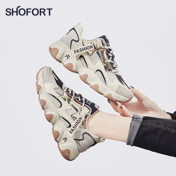 

SHOFORT Women Shoes Wild Casual Sneakers Dad Footwear Mesh Breathable Sports Shoes 2020 Spring Ladies Shoes Zapatos De Mujer