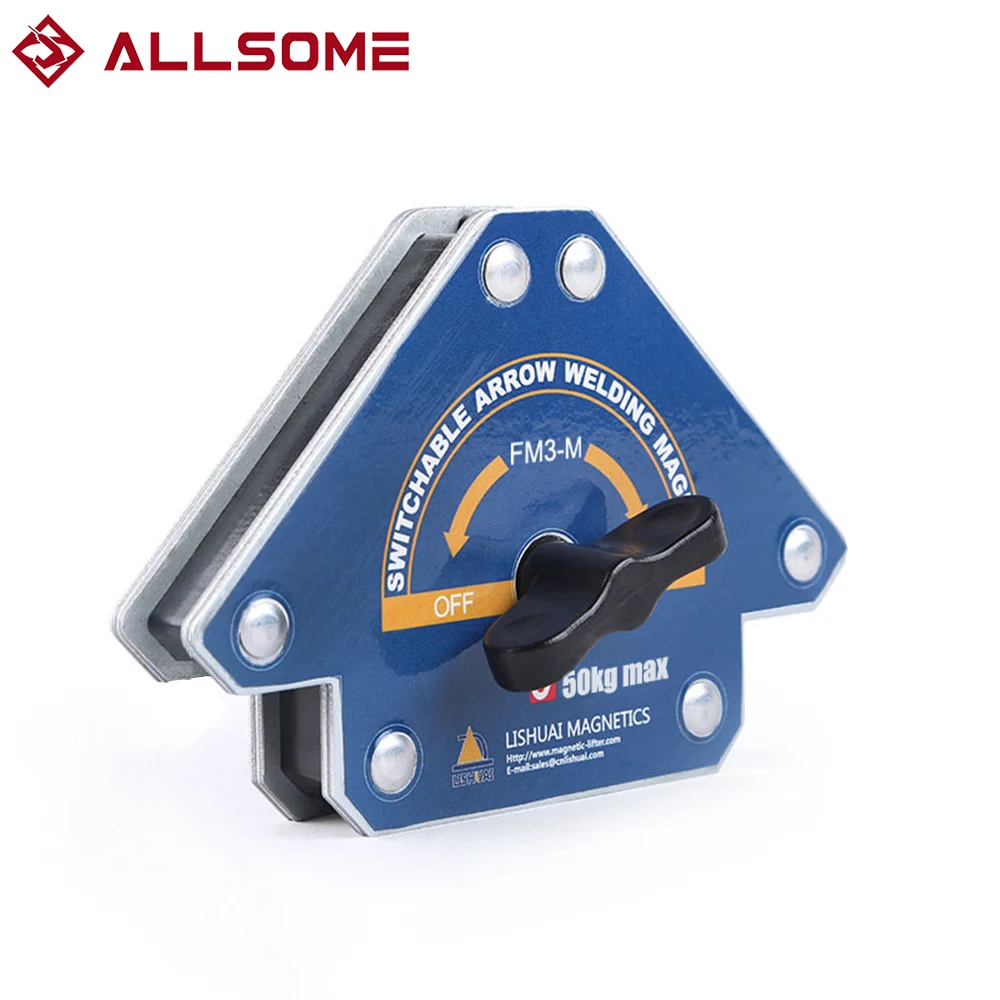 

ALLSOME FM3 Magnetic Welding Fixer Holders With Switch Multi-angle 45°,90°, 135° Neodymium Magnet Holding Auxiliary Locator Tool
