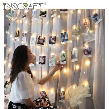 

Photo Hanging Clips String Light Photo Collage Display Led Twinkle Light with Clip Home Bedroom Wall Decoration Picture Card