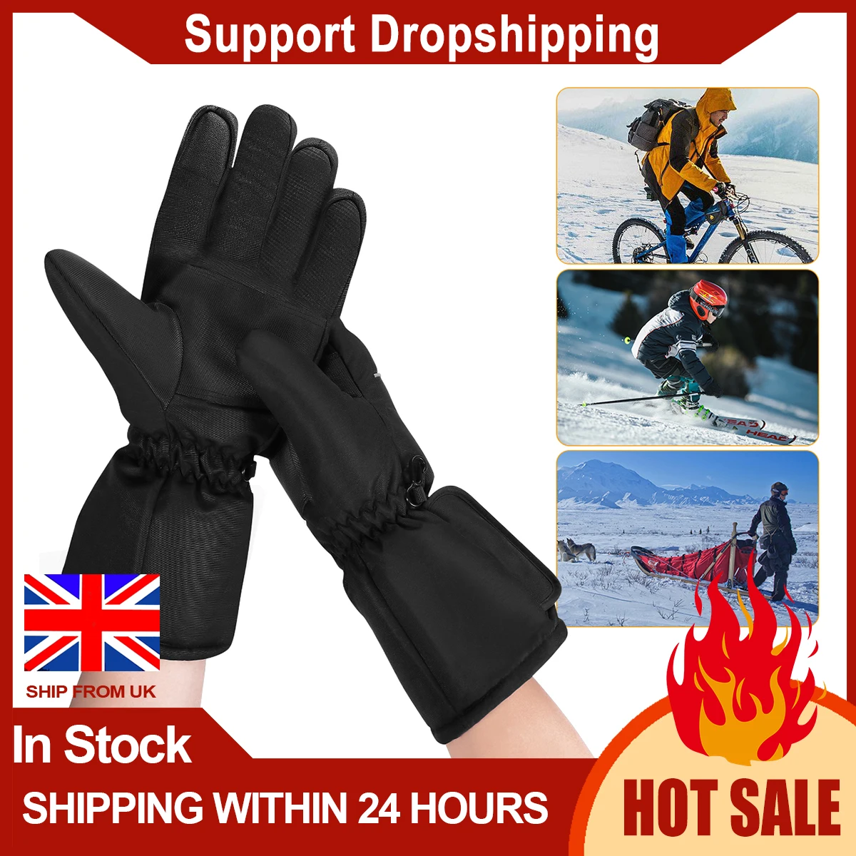 

Winter Heated Gloves Insulated Warm Thermal Gloves Electric Heating Gloves for Winter Outdoor Camping Hiking Hunting
