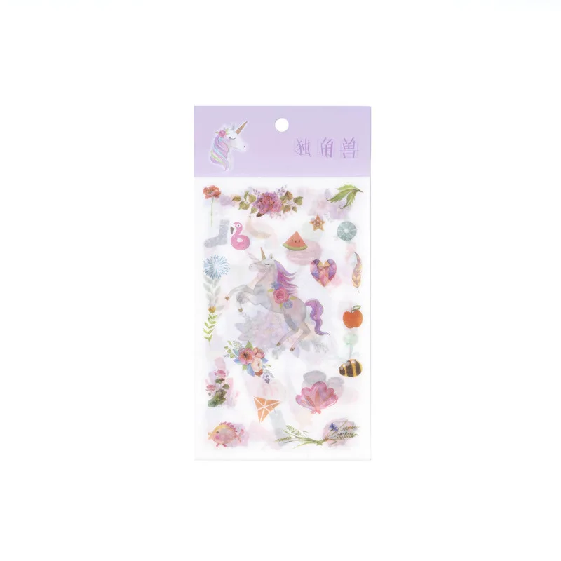 20set/lot Kawaii Stationery Stickers unicorn Decorative Mobile Stickers Scrapbooking DIY Craft Stickers - Цвет: KuanShiA