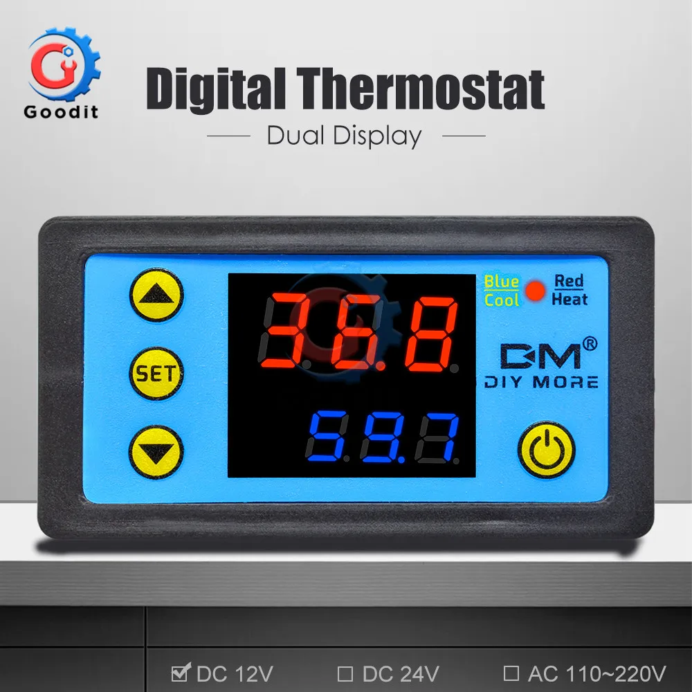 W3231 цифровой дисплей контроль температуры Лер термостат Интеллектуальный Термометр контроль DC12V 24V AC 110~ 220V+ NTC модуль датчика