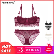 Новинка, сексуальный комплект нижнего белья пуш-ап с полушапкой, ABCD, женские открытые трусики, нижнее белье, соблазнительный бюстгальтер, короткие кружевные бюстгальтеры, женское нижнее белье