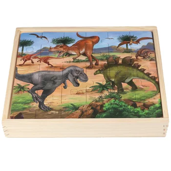 

Dinosaur Early Education Puzzles for Kids Use Brain Wooden Baby Toys Puzzle Jigsaw Box Giochi Bambini Educational Games AD50PT