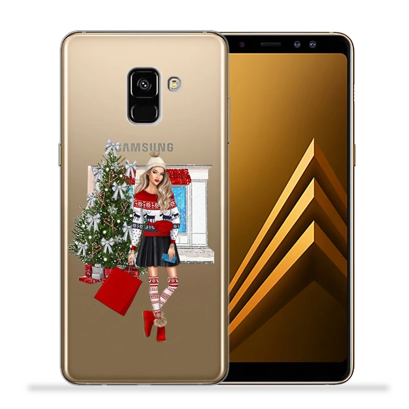 Рождественский Модный чехол для телефона с изображением девушки дерева Samsung Galaxy